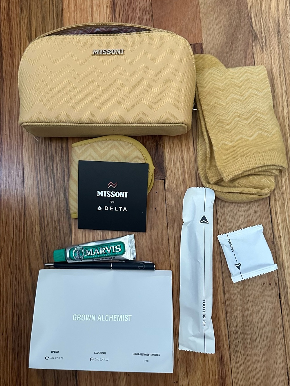 Missoni Yellow Chevron Travel Toiletry Bag - Delta